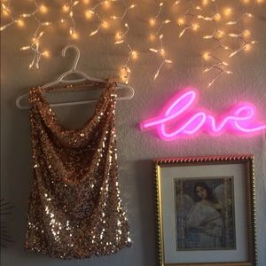 Gold Sequin Halter
